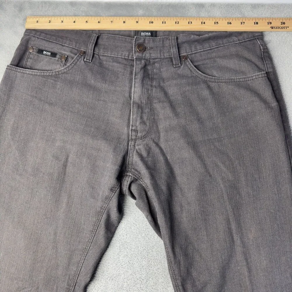 Hugo Boss Jeans Mens 36x34 Gray Vintage Wash Casual Everyday Straight Pants